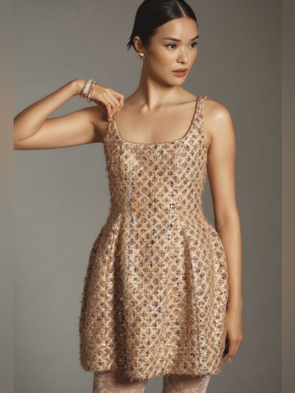 Function & Fringe Edit | Anthropologie Maeve Sequin Tweed Mini